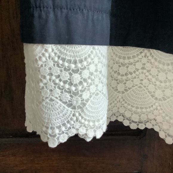 ZARA Navy Off Shoulder Dress With Lace Trim M - Picture 4 of 5